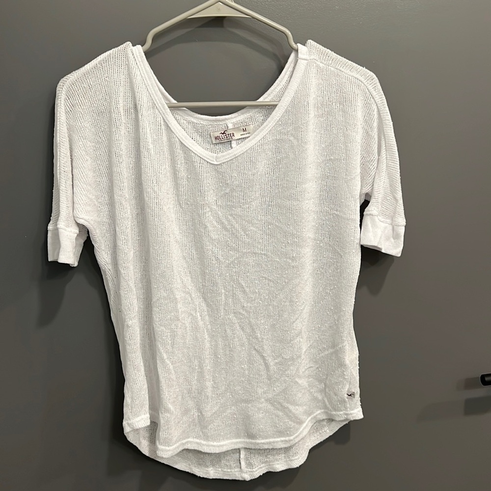 See-Through White Knit Shirt